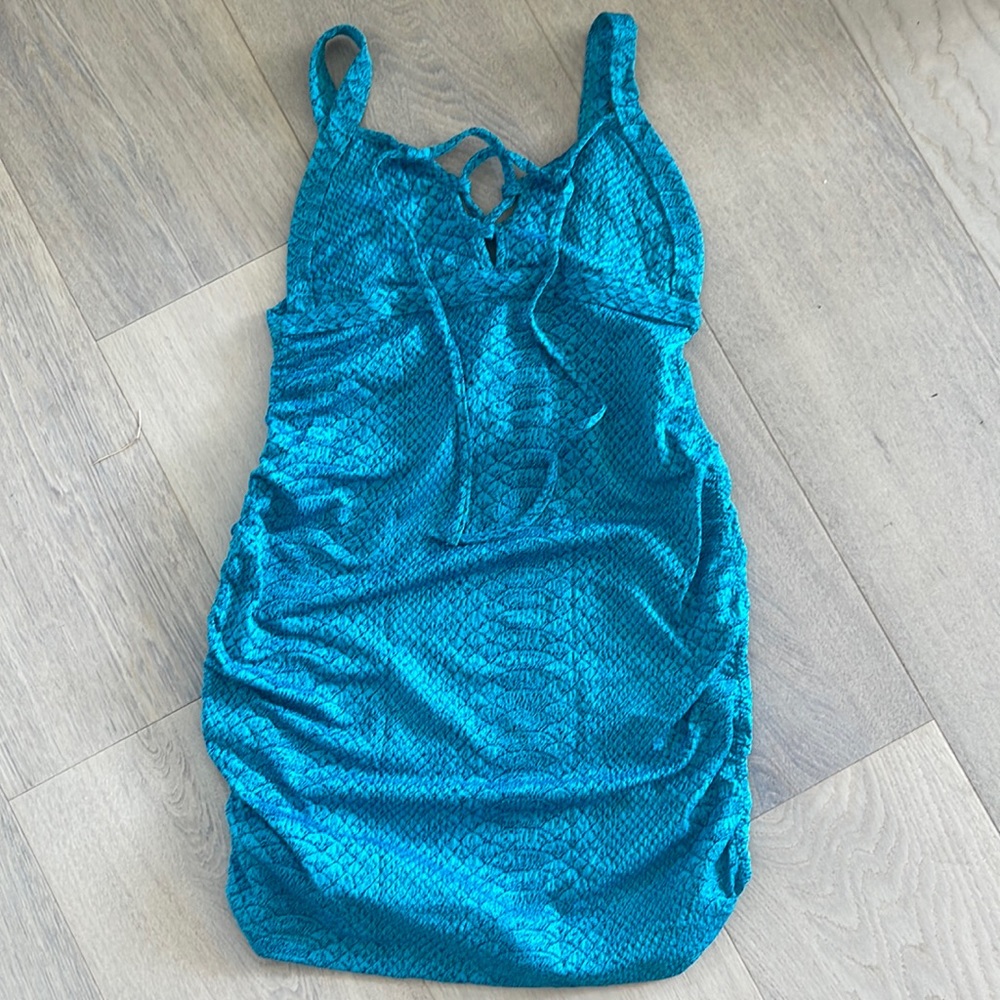 Brand new with tags size medium turquoise snakeskin print wicked weasel dress